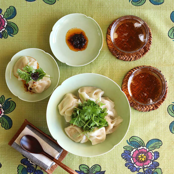 【ふるさと納税】【波佐見焼】お花の盛り鉢 ボウル 小皿 セット 波佐見青磁 食器 皿 【アトリエビスク】 [RD27]