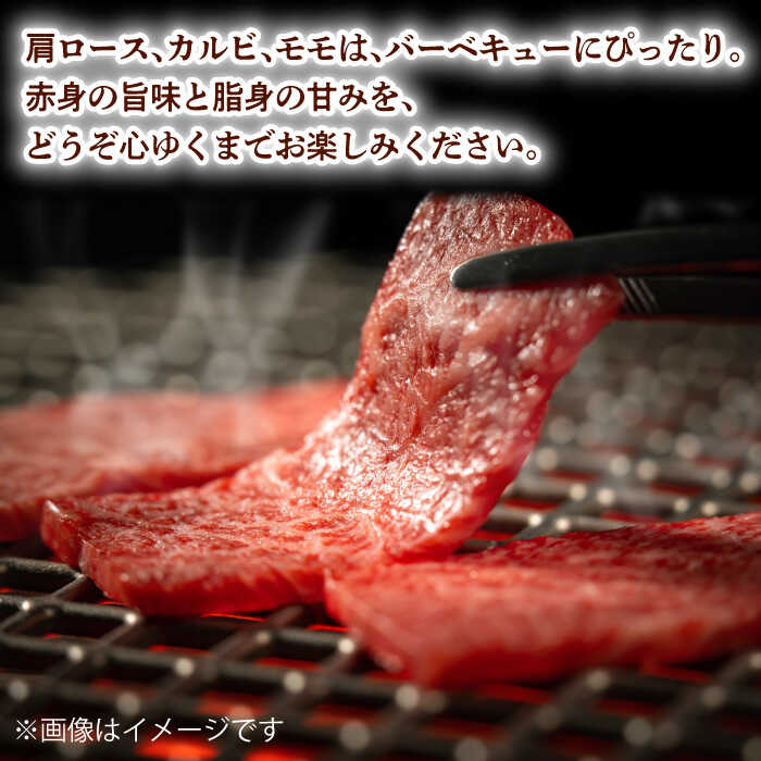長崎県波佐見町の【ふるさと納税】【第12回定期便】和牛 バーベキューセット 肩ロース カルビ モモ 計600g (200g×3) 長崎和牛 焼肉 【夢ファームシュシュ】[WF43] 牛肉 和牛 カルビ モモ ロース BBQ 赤身 霜降り｜アングル2