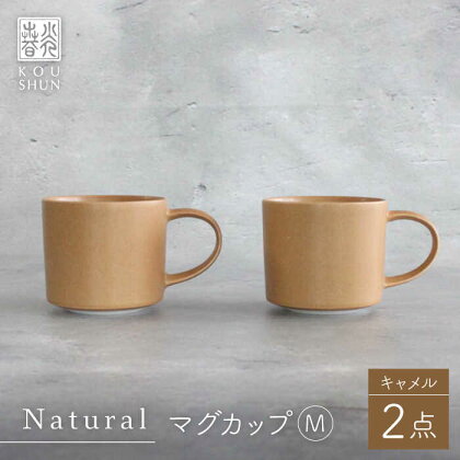 【波佐見焼】Naturalシリーズ マグカップ M 2個セット （キャメル） 【光春窯】 [XD90]