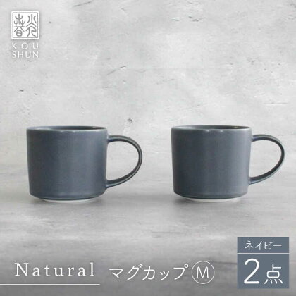 【波佐見焼】Naturalシリーズ マグカップ M 2個セット （ネイビー）【光春窯】 [XD98]