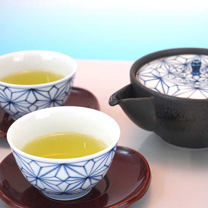 【ふるさと納税】【波佐見焼】麻葉染付 茶器セット 湯飲み 急須 ティーポット 陶器 食器 皿 【岩永製陶】 [ZD18]