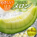 アールスメロン 約4kg（2玉）《小値賀町》 フルーツ 果物 国産 メロン マスクメロン めろん くだもの 贅沢 長崎 五島列島 小値賀 新着