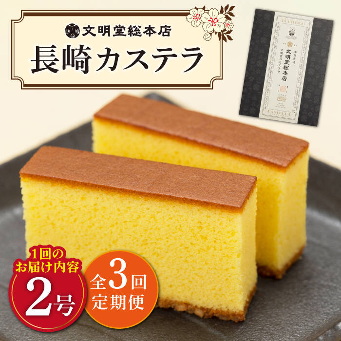 [全3回定期便] 長崎 カステラ 580g(10切入×2本)[文明堂総本店] [DBF002] かすてら 和菓子 菓子 常温 ギフト 手土産 スイーツ おやつ 卵 常温