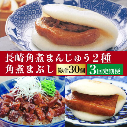 【3回定期便】＜月替り！＞ 長崎角煮まんじゅう＋大とろ角煮まんじゅう（各5個）・長崎角煮まんじゅう＋角煮まぶし（各5個）角煮 ≪小値賀町≫ 【岩崎本舗】[DBG071]