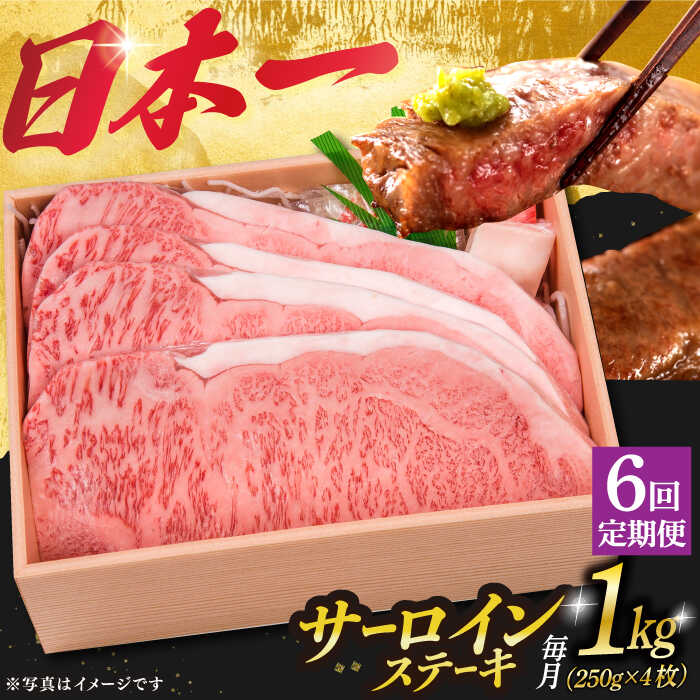 【6回定期便】 特選 サーロインステーキ 長崎和牛 A5ランク 4枚 計1kg 《小値賀町》【焼肉おがわ】[DBJ016] 肉 和牛 黒毛和牛 長崎和牛 サーロイン ステーキ A5 贅沢 BBQ 定期便