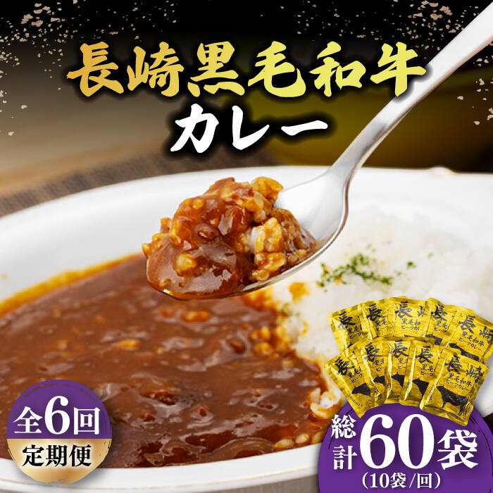 【ふるさと納税】【6回定期便】【5分で完成！】 長崎黒毛和牛 レトルト カレー （160g×10袋）《小値賀町》【有限会社長崎フードサービス】 [DBL008] ビーフカレー 時短 簡単 長崎和牛 黒毛和牛 和牛 キャンプ 常温 51000 51000円