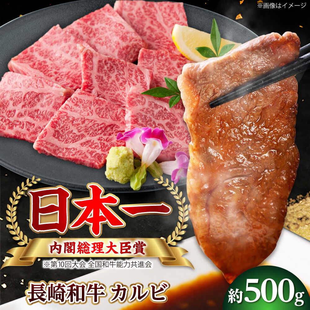 Rakuten - 【ふるさと納税】【大自然の贈り物！】長崎和牛 カルビ 約500g【ながさき西海農業協同組合】 [DBV001][DBV001]