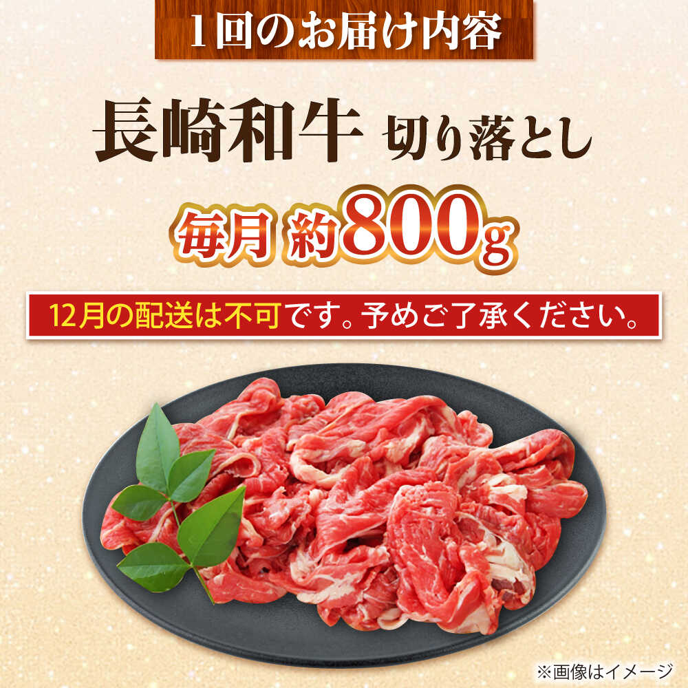 【ふるさと納税】【全12回定期便】長崎和牛 切り落とし 総計9.6kg （約800g/回）【ながさき西海農業協同組合】 [DBV045][DBV045] f423831-ojika-10001050 長崎県小値賀町 サンプル画像2