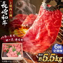 【ふるさと納税】【全6回定期便】長崎和牛 長崎和牛 上焼き肉 4種 詰め合わせ セット 総計5.52kg (920g/回)【株式会社 OGAWA】[QBI016...