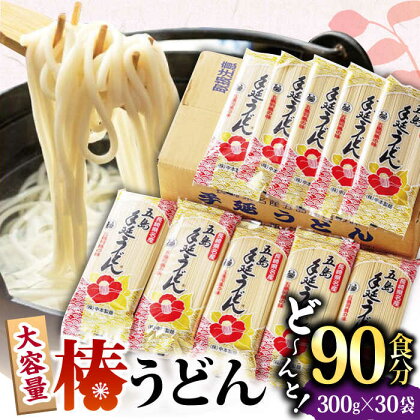 【大容量！人気商品】椿 うどん 300g×30袋 五島うどん 保存食 業務用 【中本製麺】 [RAO006]