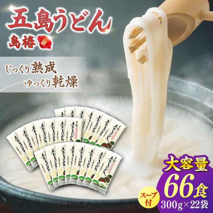 【ふるさと納税】【アレンジいろいろ！】 五島手延うどん お徳用 島椿 Dセット 300g×22袋 スープ付 五島うどん 乾麺 麺 うどん 【さかい製麺】 [RAQ004]