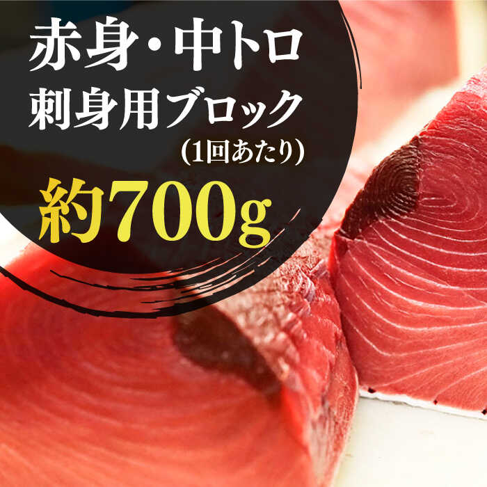 【ふるさと納税】【全6回定期便】【ながさき水産業大賞受賞！！】五島列島産 養殖 生本かみまぐろ 赤身 中トロ ブロック 計約700g【カミティバリュー】 [RBP068]