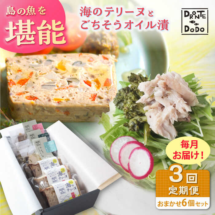 【ふるさと納税】【全3回定期便】【テリーヌとオイル漬で島の魚を堪能しませんか】海のテリーヌとごちそうオイル漬のおまかせ6個セット【DRONTE=DODO】[RB...