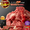 【ふるさと納税】【全12回定期便】【日本一の和牛】長崎和牛 出島ばらいろ 切り落とし(モモ、バラ、カタのいずれか)400g×2 計800g 【合同会社 肉のマル...