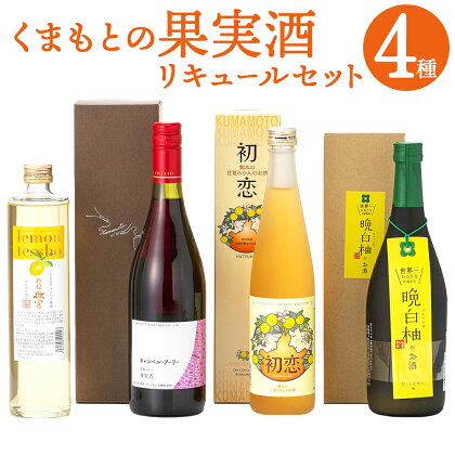 くまもとの果実酒・リキュールセット 4種 晩白柚 甘夏みかん 檸檬 飲み比べ 熊本 くまもと 果実 酒 果実酒 リキュール セット 九州産 日本産 国産 焼酎 アルコール 柑橘 お酒 送料無料