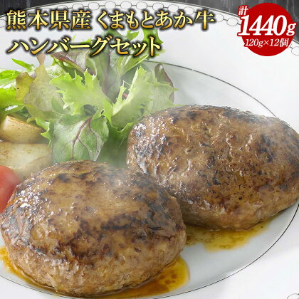 熊本県産くまもとあか牛ハンバーグセット 120g×12個 合計1440g あか牛 ハンバーグ 惣菜 和牛 牛肉 お肉 肉 加工品 冷凍 食品 簡単調理 熊本 国産 送料無料