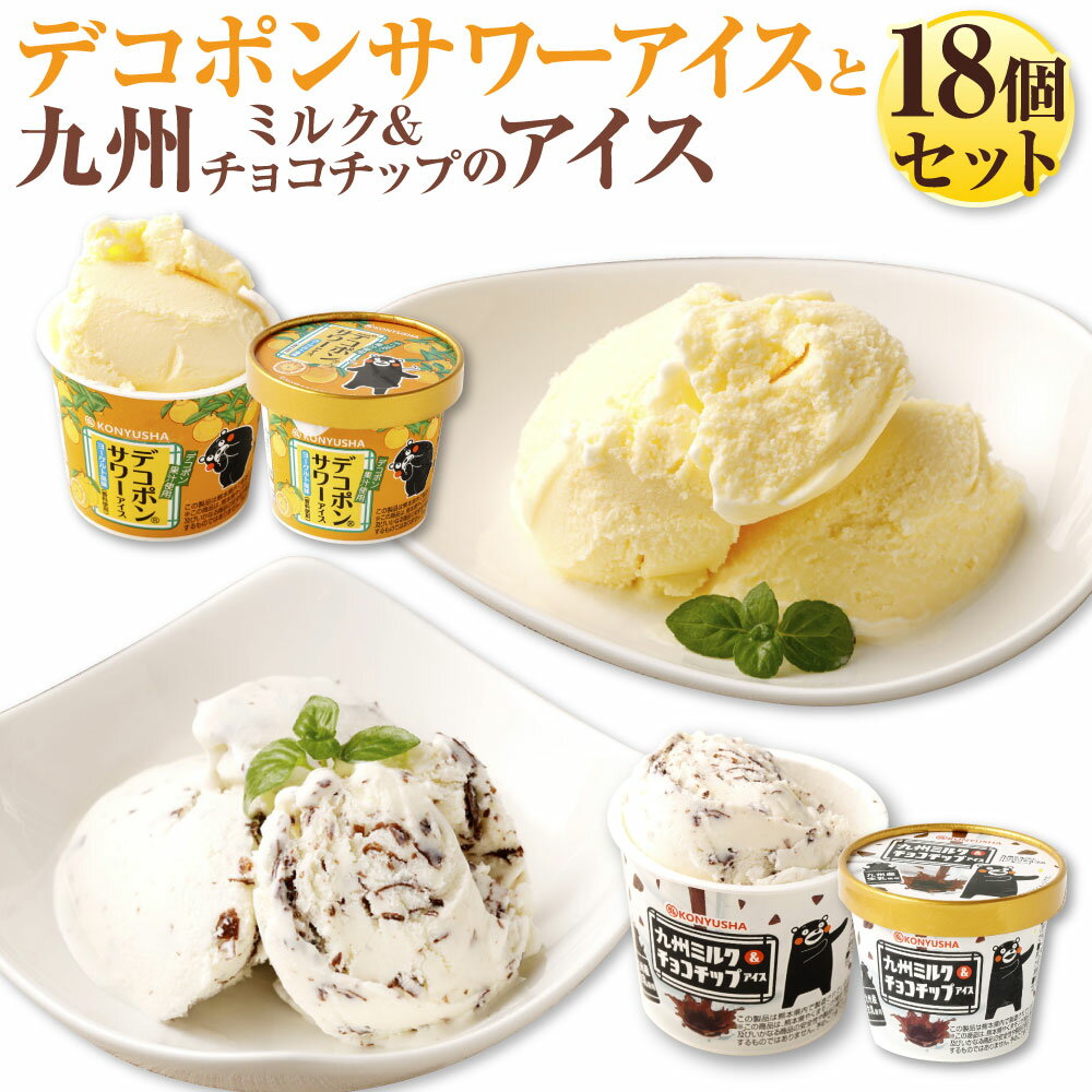 【ふるさと納税】デコポンサワーアイスと九州ミルク&チョコチップのアイス 18個 セット 2種 110ml×18個 アイス アイスクリーム デコポン チョコレート デザート おやつ 乳製品 冷凍 国産 九州 熊本県 送料無料