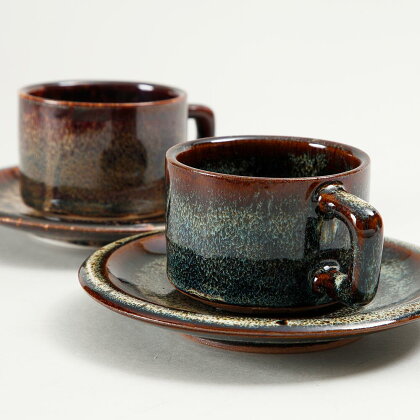水の平焼 海鼠釉 コーヒーカップ コップ 碗皿 ソーサー コーヒー 碗セット 焼き物 陶石 九州 熊本県 送料無料