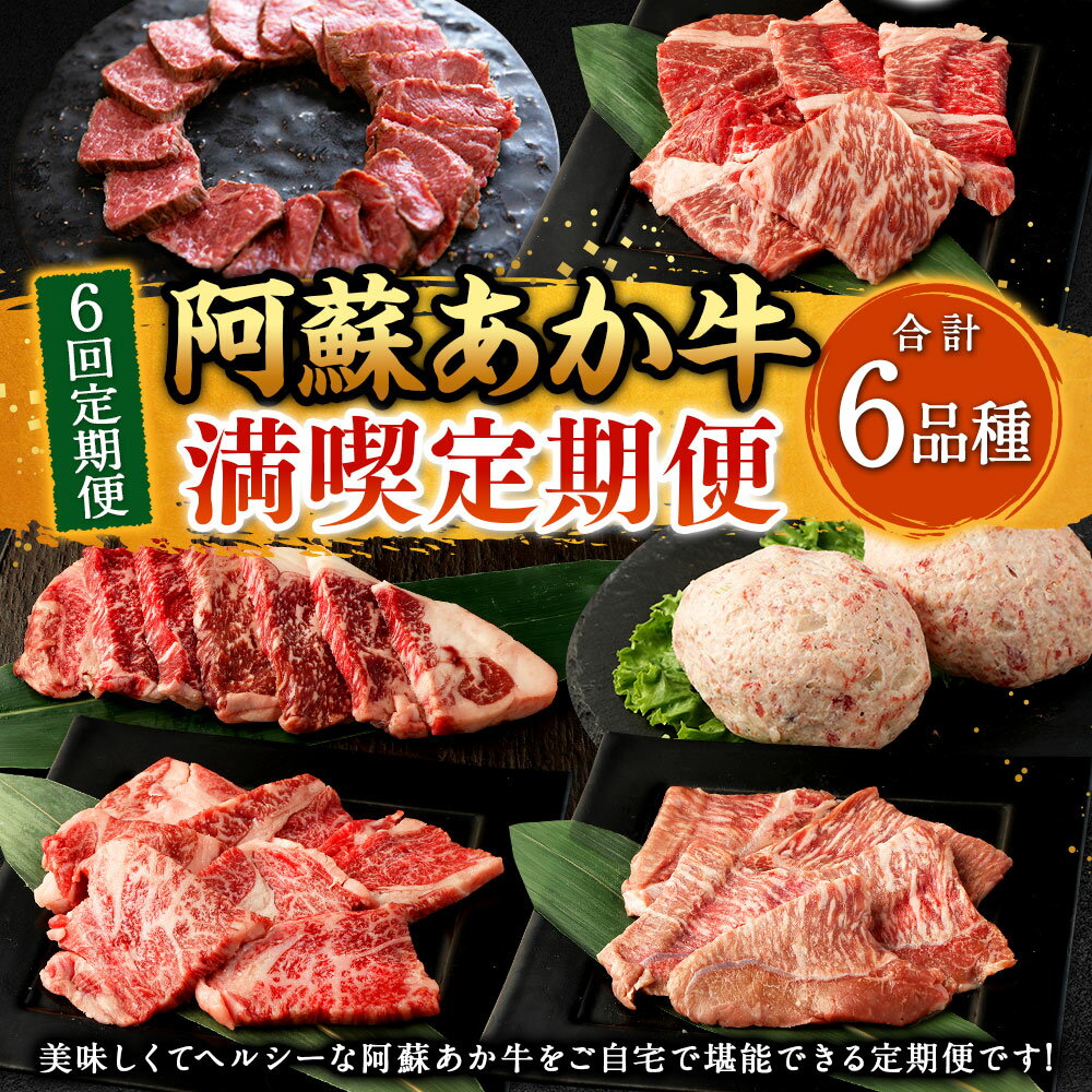 【ふるさと納税】【年6回定期便】阿蘇あか牛満喫定期便 肉 お肉 牛肉 あか牛 モモ カルビ 上ロース サーロイン ハンバーグ ローストビーフ 阿蘇あか牛丼 定期便 定期配送 冷凍 九州 熊本県 送料無料