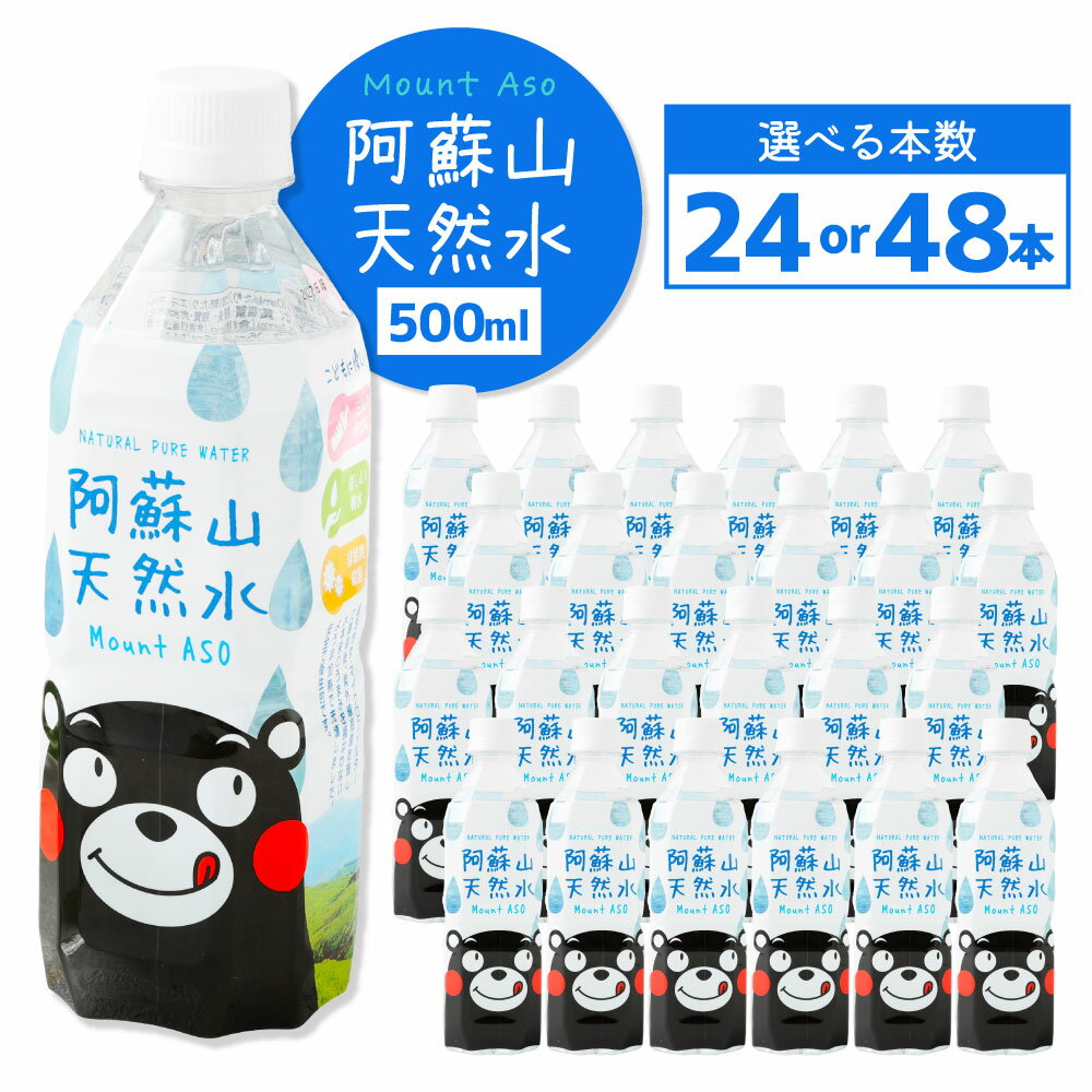 【ふるさと納税】〈選べる容量〉熊本のおいしいお水 阿蘇山天然水 500ml×24本（1ケース）、 500ml×48本（2ケース） 阿蘇 阿蘇山 カルデラ 天然水 天然 お水 水 地下水 ミネラル ミネラルウォーター 飲料 飲料水 ペットボトル HACCP 九州 熊本県 送料無料
