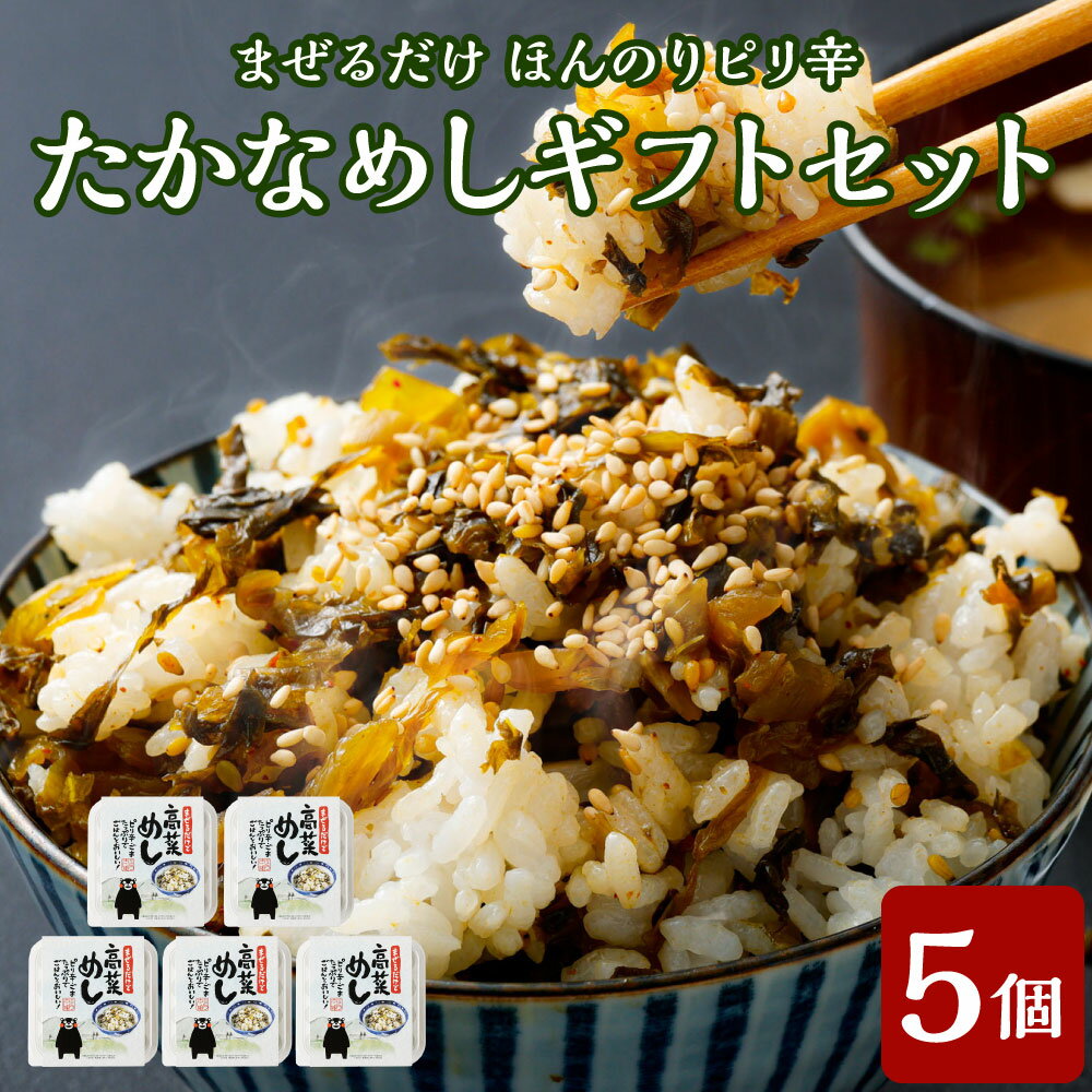 まぜるだけ ほんのりピリ辛 たかなめし ギフトセット 170g×5パック 850g 高菜飯 高菜めし 高菜 ごはん ご飯 簡単 ピリ辛 真空パック 郷土料理 阿蘇 九州 熊本県 送料無料