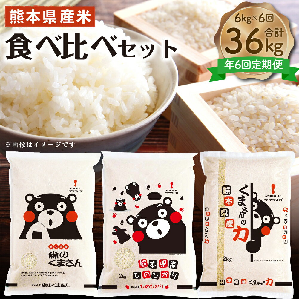 【ふるさと納税】【年6回定期便】熊本県産米食べ比べセット 6