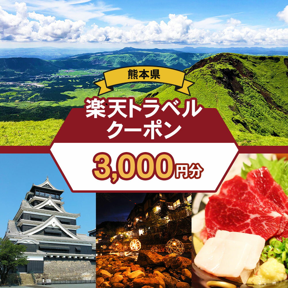 【ふるさと納税】熊本県の対象施設で使える楽天トラベルクーポン3,000円分 旅行 宿泊 観光 ビジネス 出張 旅館 ホテル 宿泊券その2