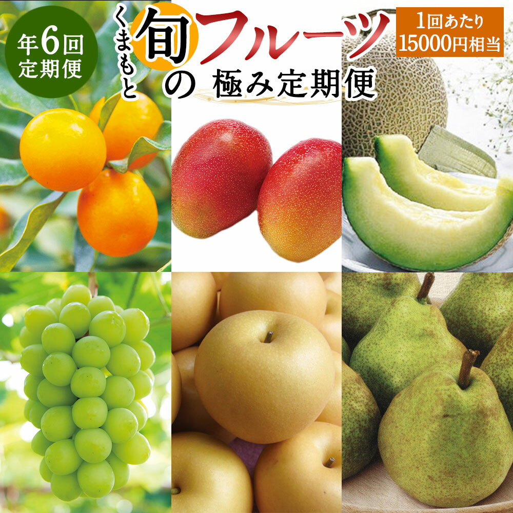 【ふるさと納税】【年6回定期便】くまもと旬のフルーツ極み定期便3（1回あたり15,000円相当）フルーツ 果物 くだもの デコポン すいか ぶどう 桃 マンゴー 季節 詰め合わせ セット 旬 定期便 6ヵ月 お楽しみ 九州 熊本県 送料無料