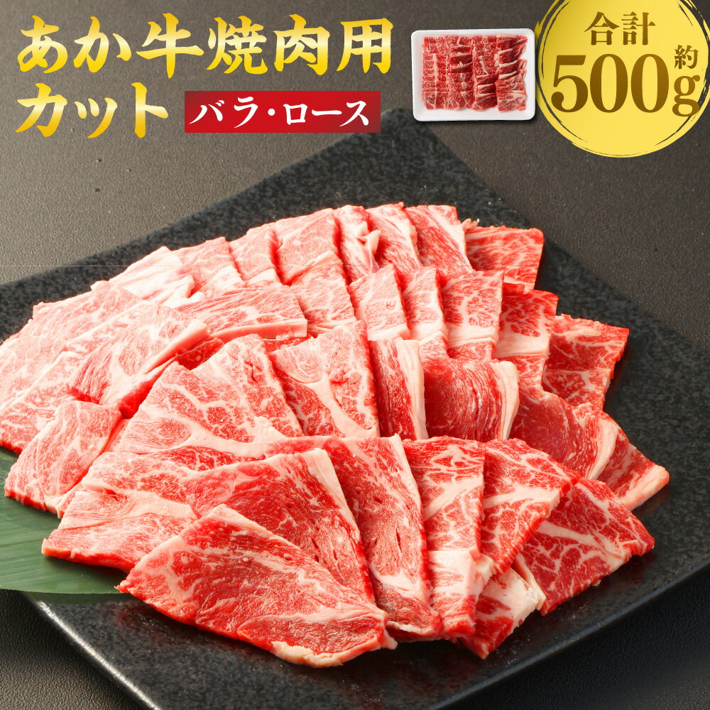 【ふるさと納税】 あか牛 焼き肉用 カット ( バラ ・ ロース) 約500g 2種 セット 牛肉 肉 お肉 肉 焼肉 やきにく 焼き肉 焼肉用 あかうし 熊本県産 国産 スライス 冷凍 送料無料