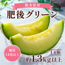 【ふるさと納税】肥後グリーン1玉 約1.3kg 以上 メロン 肥後グリーンメロン くだもの 果物 フルーツ 果実 果肉 おやつ 高糖度 熊本県 熊本市 国産 常温 送料無料【2026年6月上旬~2026年6月下旬迄順次発送予定】