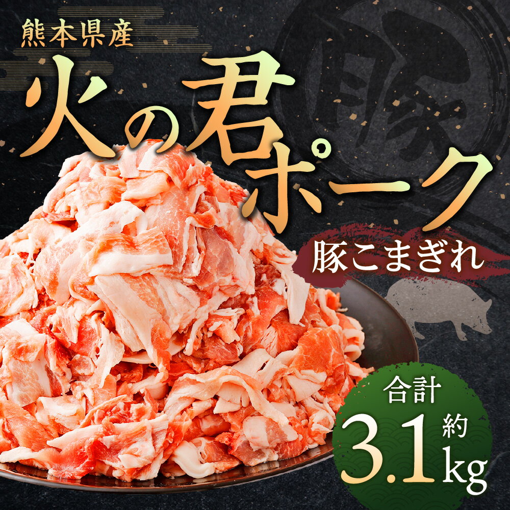 【ふるさと納税】 熊本県産 火の君ポーク® 豚こまぎれ 500g×5パック 300g×2パック 合計3.1kg 豚 豚肉 肉 細切れ こまぎれ 国産 九州産 熊本市産 冷凍 送料無料