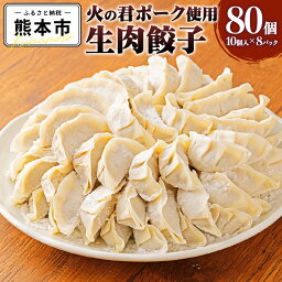 【ふるさと納税】 熊本県産 火の君ポーク® 生肉餃子 10個入り×8パック 合計80個 1個約19g 餃子 ぎょうざ ギョウザ 肉餃子 豚 豚肉 肉 中華 惣菜 おかず 国産 九州産 熊本市産 冷凍 送料無料