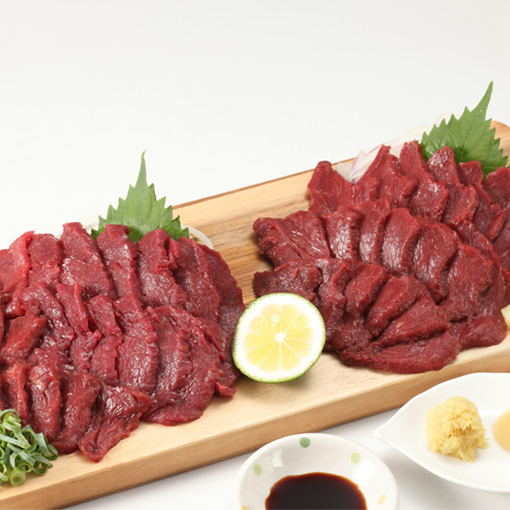 熊本の味 純国産 赤身馬刺し 食べ比べセット 約420g (約70g×6P) タレ付 特上赤身馬刺し コリコリ赤身馬刺し おろし生姜 専用醤油 贈答用 グルメ 国産 熊本県産 冷凍 送料無料