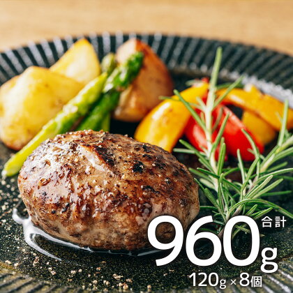 七宝あか牛ハンバーグ ハンバーグ 七宝 七宝柄 未経産 あか牛 牛肉 惣菜 セット 合計960g 120g×8個 熊本県 熊本 くまもと 送料無料