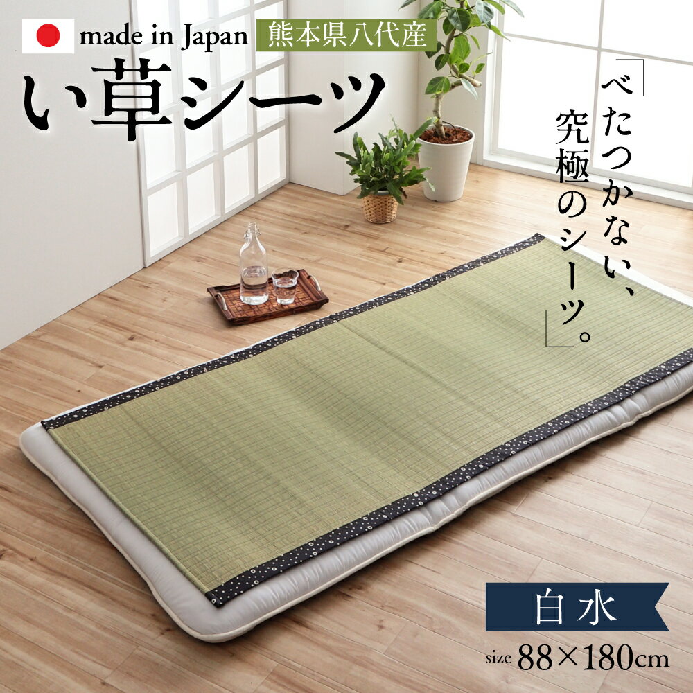 【ふるさと納税】い草 ネゴザ 88×180cm 白水 BL 寝茣蓙 寝ござ 寝具 シーツ い草シーツ シングル ラグ 夏用 夏 和風 和 八代市産 国産 日本製 送料無料