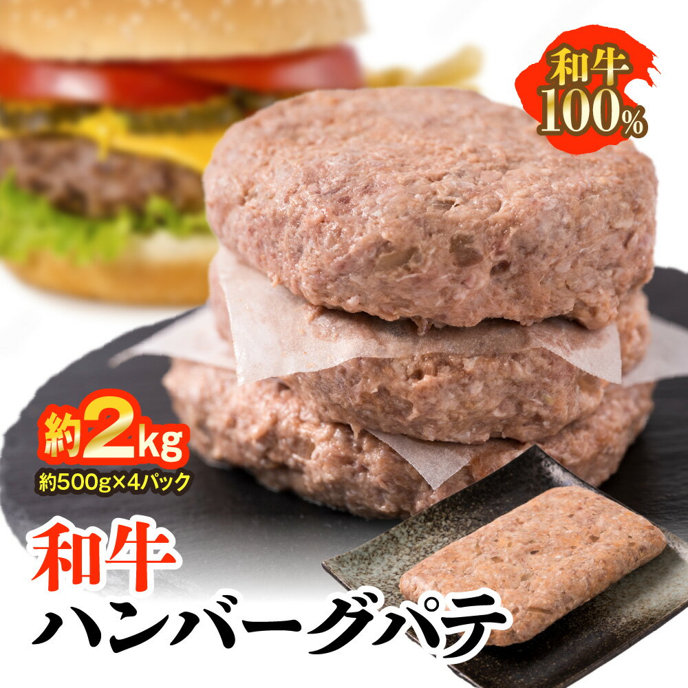 【ふるさと納税】和牛 ハンバーグ パテ 約2kg 約500g×4パック 国産牛 九州産 和牛100％ お肉 牛肉 味付..