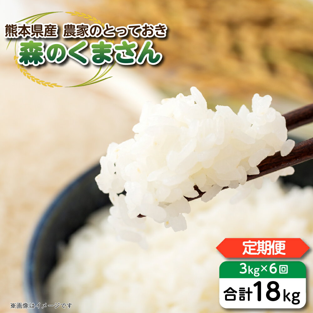 【定期便6回】 【令和5年産】 八代市産 森のくまさん 農家のとっておき 3kg×6回 熊本県 お米 送料無料