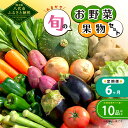 【ふるさと納税】【毎月6ヶ月定期便】生産者直売所よりお届け おまかせ 旬のお野菜 果物 セット 目安10品以上 詰め合わせ 野菜 フルーツ 新鮮 朝採り 春 夏...