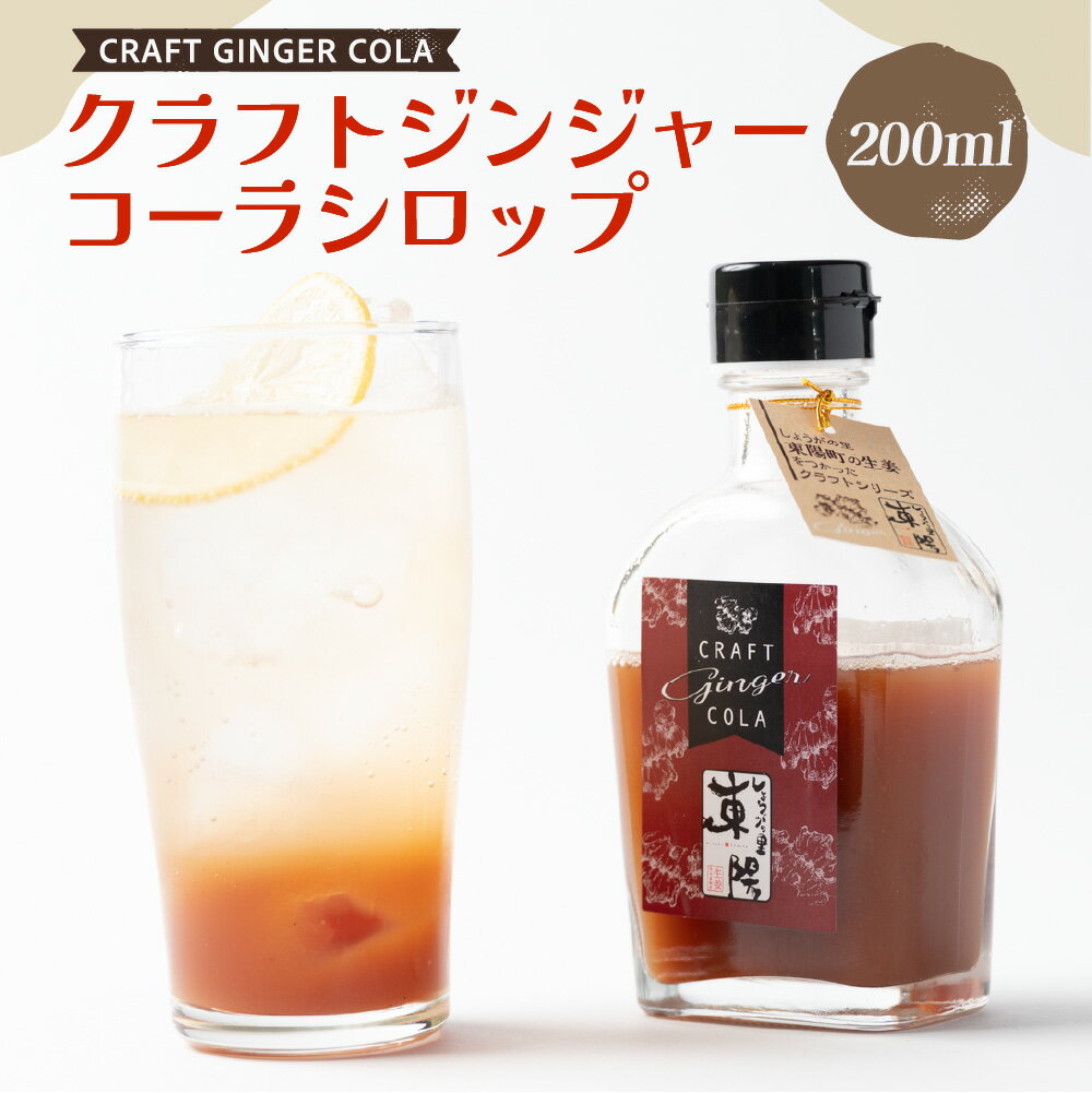 【ふるさと納税】【訳あり】クラフト ジンジャー コーラ シロップ 200ml 八代市東陽町産 生姜使用 クラフトコーラ 割材 割り材 調味料 送料無料