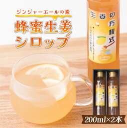 【ふるさと納税】蜂蜜生姜シロップ（ジンジャーエールの素） 200ml×2本 合計400ml 生姜の方程式 シロップ ショウガ 割材 瓶 国産 熊本県 九州 送料無料