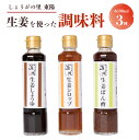 【ふるさと納税】しょうがの里東陽 生姜を使った 調味料 3本 セット (190ml×3種) 詰め合わせ ショウガ 生姜シロップ 生姜ポン酢 生姜しょうゆ 鍋 熊...