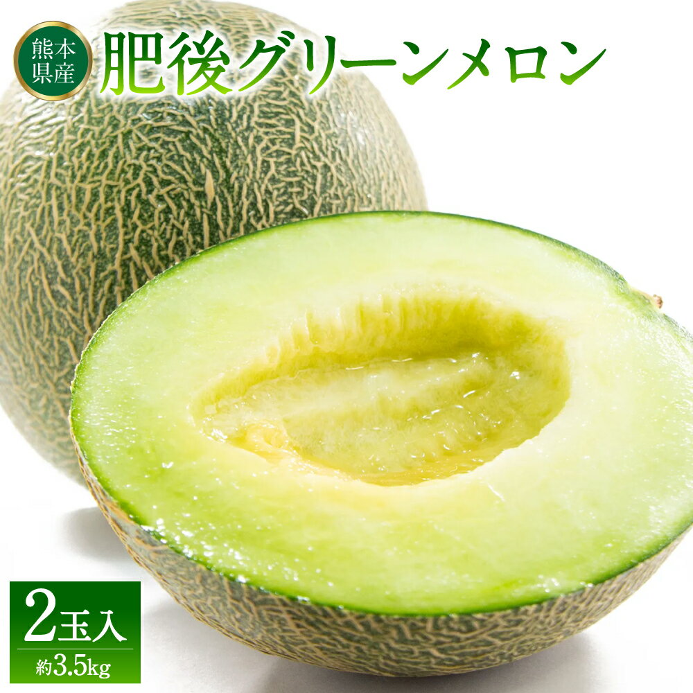 【ふるさと納税】 肥後グリーンメロン 2玉入 約3.5kg 平均糖度16度 高級青肉メロン くだもの 果物 フルーツ デザート 九州 熊本県八代市産 送料無料 1