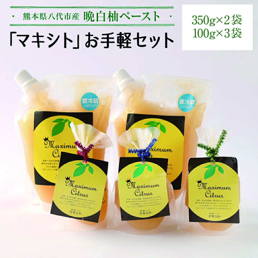 熊本県 八代市産 晩白柚 ペースト マキシト お手軽 セット 計1000g 柑橘 果物 フルーツ 国産 熊本県産 八代市産 送料無料