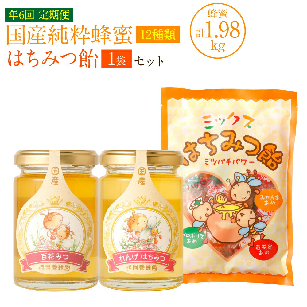 12種類が味わえる 国産純粋蜂蜜 (1回あたり165g×2種類) 蜂蜜あめ袋 セット 12種類 国産純粋蜂蜜 日本産 はちみつ ハチミツ 国産はちみつ 飴 アメ キャンディ スイーツ お菓子 セット 詰め合わせ 熊本県産 送料無料