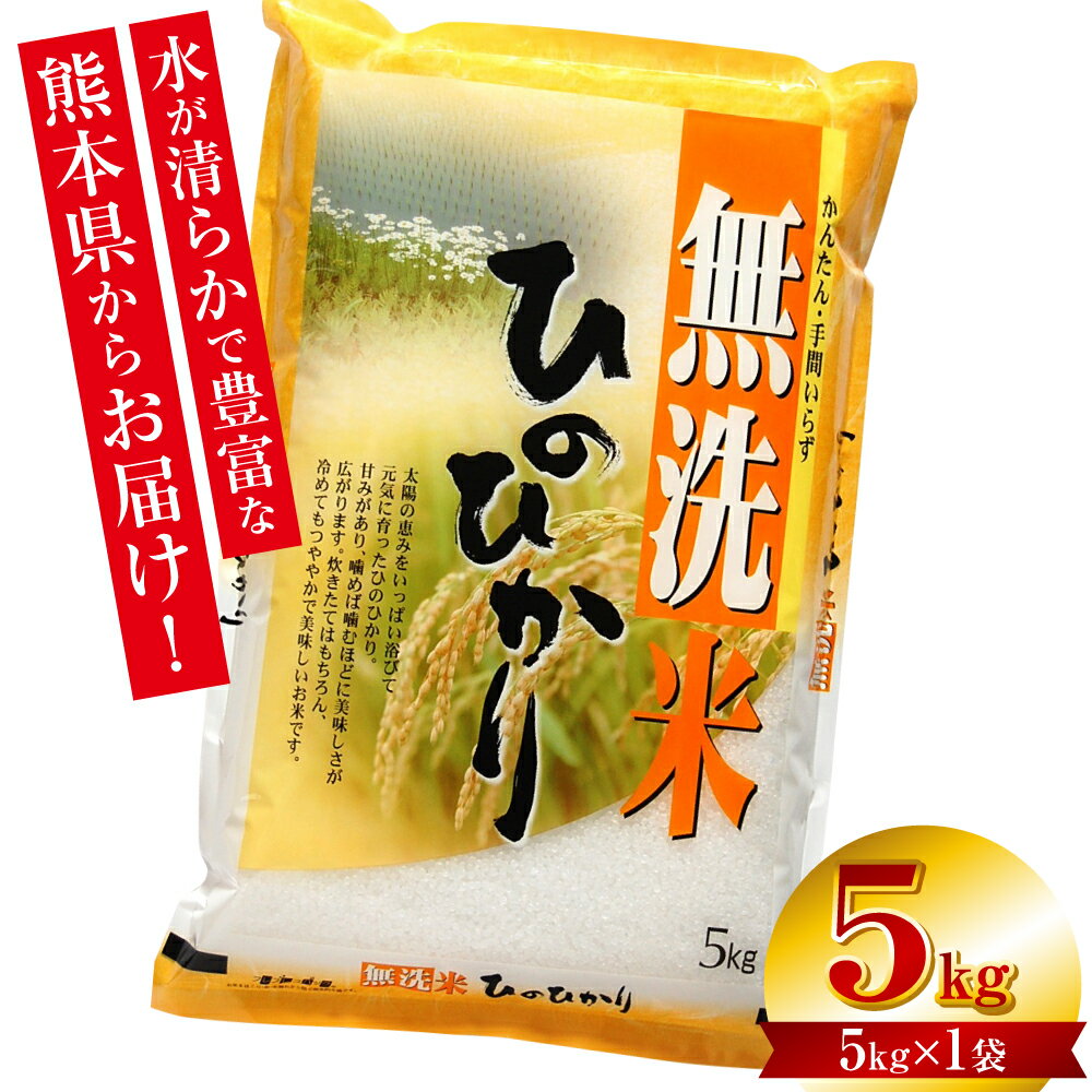 【ふるさと納税】 【令和5年産】 【無洗米】 熊本ひのひかり5kg （5kg×1袋） お米 白米 米 ヒノヒカリ 精米 国産 熊本県産 九州 送料無料