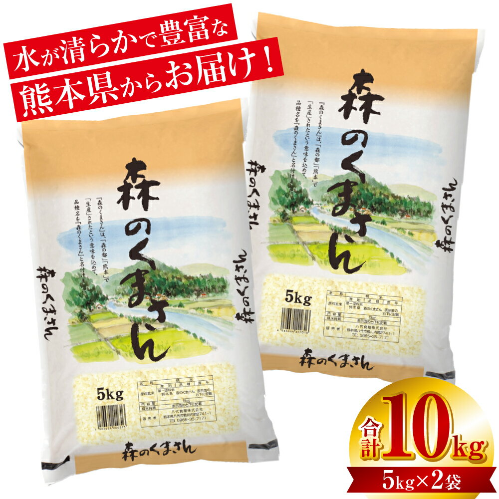 【ふるさと納税】【令和7年産】 《新米》 熊本県産 森のくまさん 10kg (5kg×2袋) オリジナルパッケージ 新米 米 お米 精米 白米 ごはん ご飯 熊...