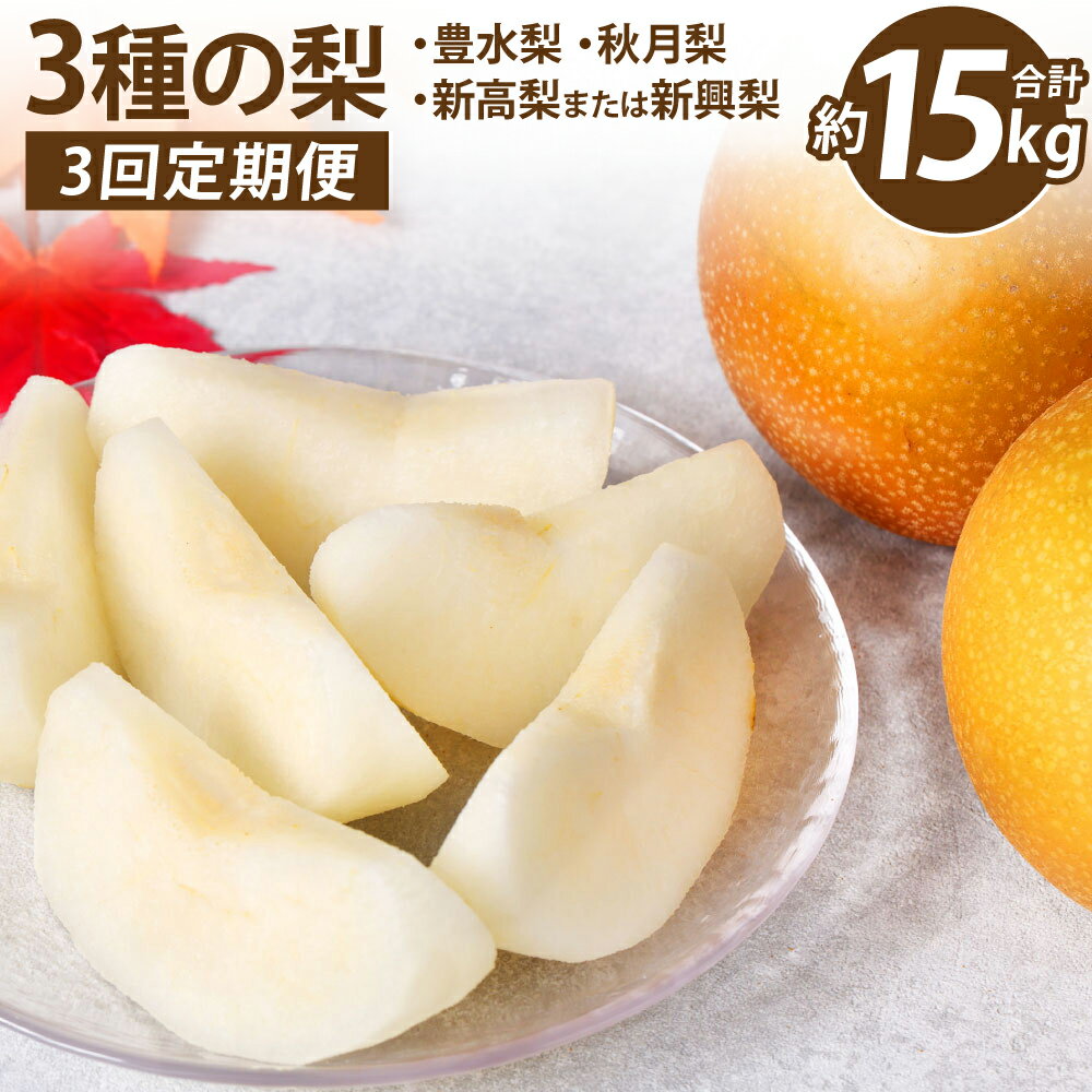 [先行予約] [定期便3回] 熊本県産 3種の梨の定期便 約5kg ×3回 (計15kg) 梨 豊水 秋月 新高 新興 八代市 果物 フルーツ 旬 熊本県 送料無料 [2025年8月下旬より順次発送]