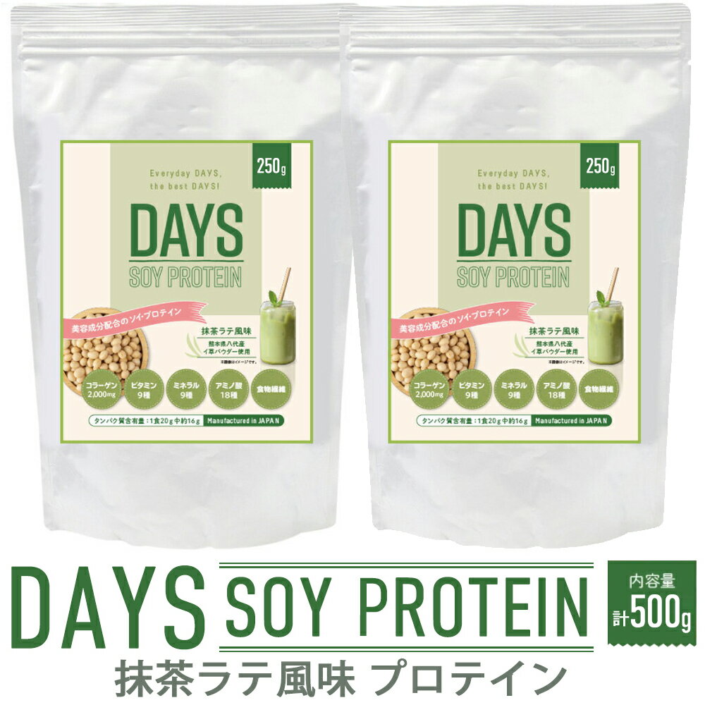 3位! 口コミ数「0件」評価「0」DAYS SOY PROTEIN 抹茶ラテ風味 250g×2袋 合計500g ソイプロテイン い草 大豆たんぱく質 抹茶 植物性タンパク質 ･･･ 