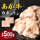 【ふるさと納税】あか牛 白ホルモン 合計500g 250g×2パック ホルモン もつ 小分け 冷凍 熊本県産 九州産 国産 送料無料