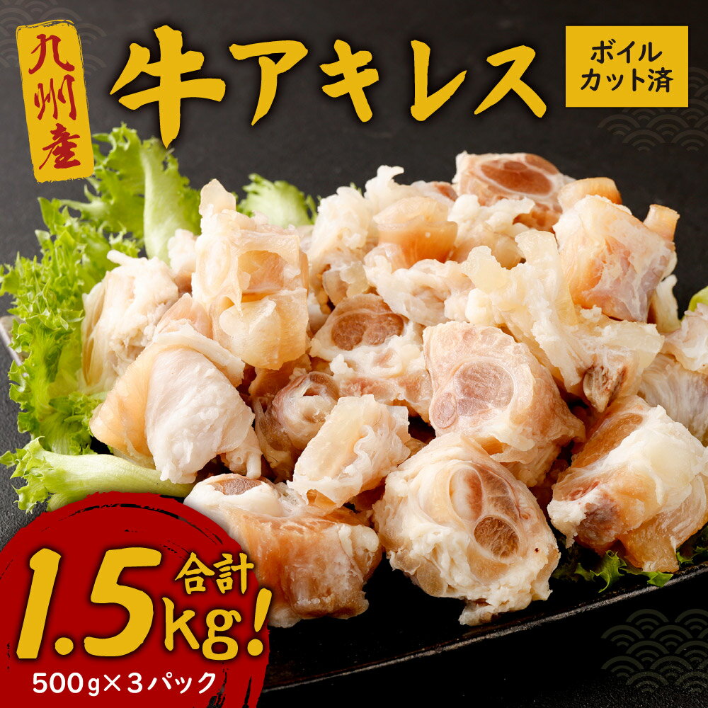 【ふるさと納税】九州産 牛アキレス 合計1.5kg 500g×3パック ボイル・カット済 牛すじ たっぷりコラーゲン スジ 牛肉 お肉 国産牛 アキレス 煮込み 冷凍 国産 九州 送料無料